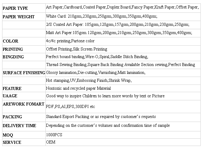 Good quality and full color printing cheap spiral bound book printing activity note book