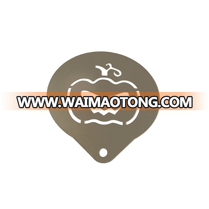 High Quality Custom Logo Pumpkin Shape Decorating Cappuccino Coffee Stencil