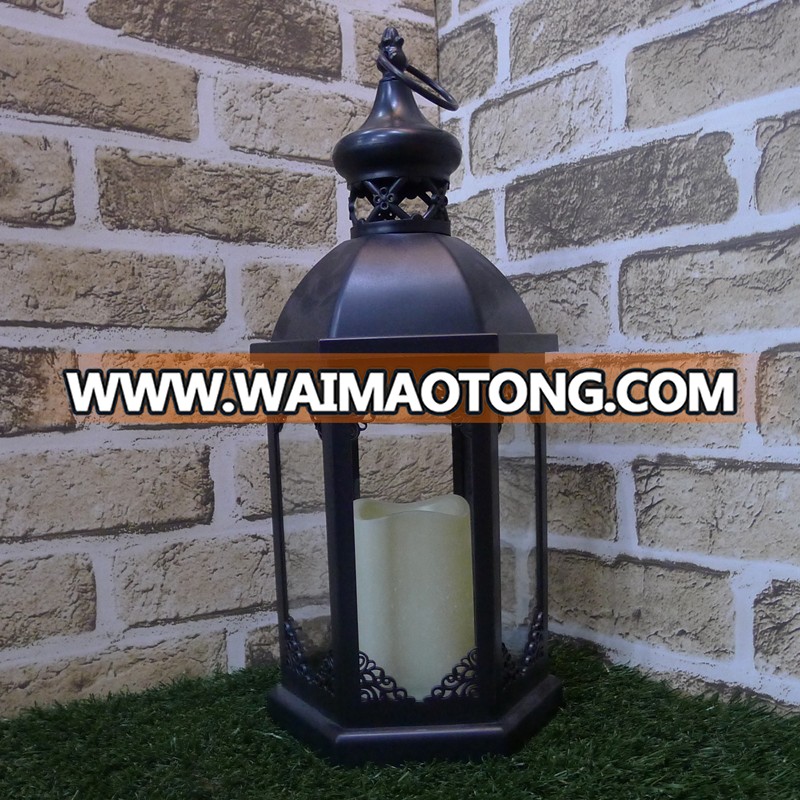 Plastic antique lantern with led candle