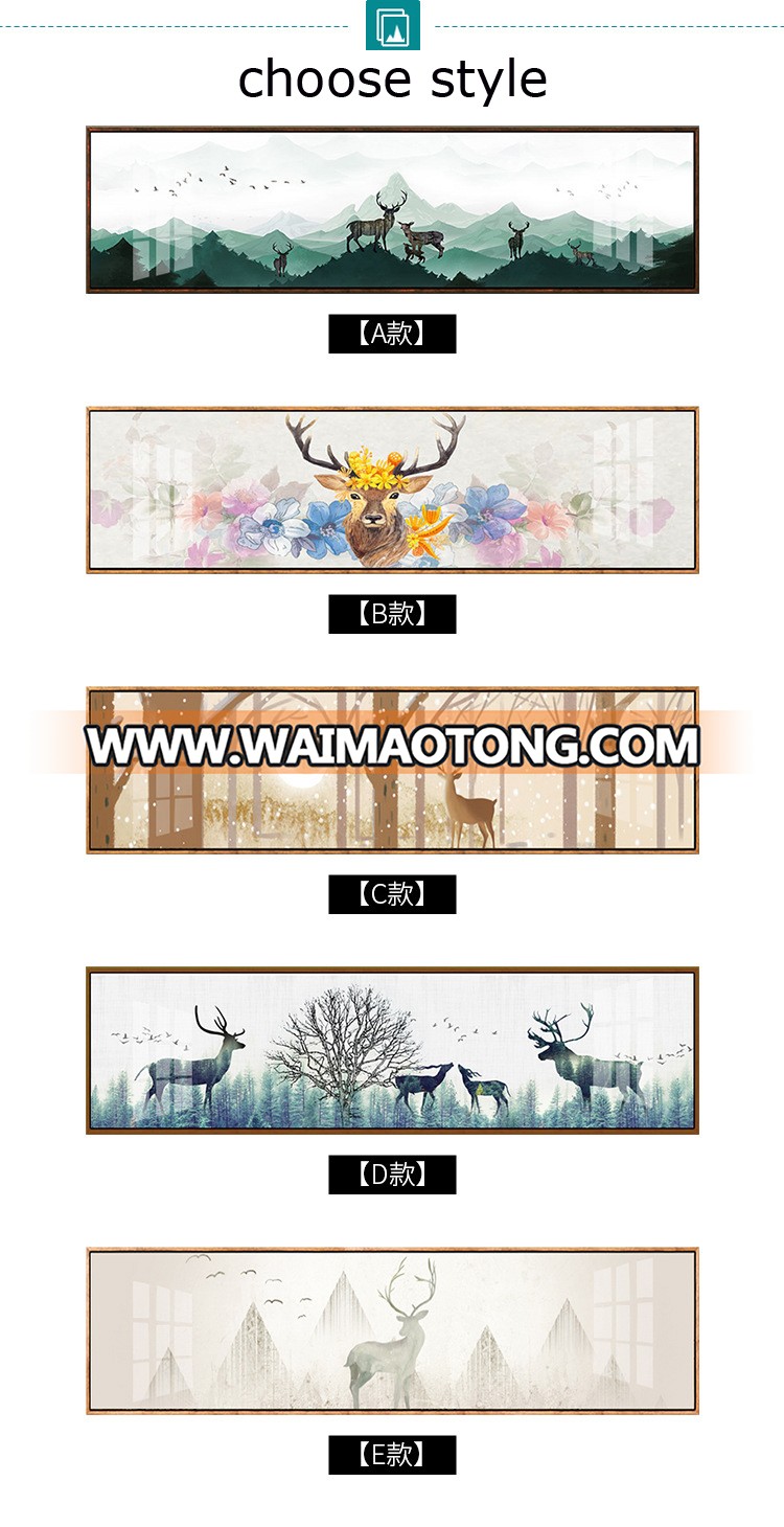 Elk Wall Art Animal Picture Canvas Print Painting For Family Wall Decoration Deer In Forest Landscape Painting