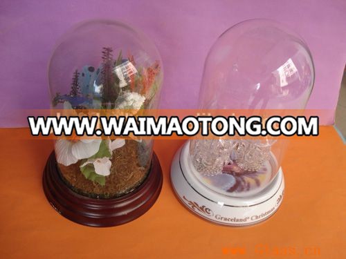 Wholesale transparent glass domes with base as glass dome cover