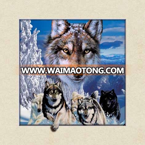 Livingroom wall decoration 5d lenticular picture of wolves