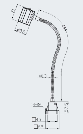 ONN-M3R Flexible gooseneck snake light Magnetic base machine work light