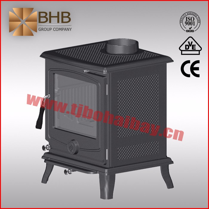 Classic black cast iron material home heating wood stove