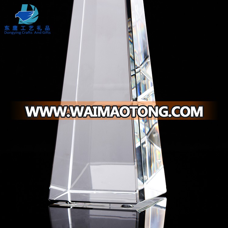 high quality  obelisk optical crystal trophy awards blank for laser engraving