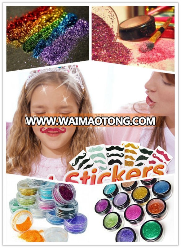 Hot sale Laser Cosmetic grade polyester mater chunky glitter powder for  Christmas Occasion Decoration