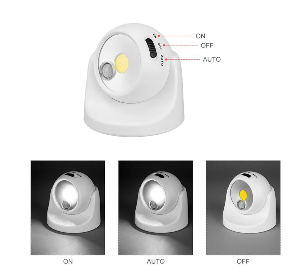 USB Rechargeable Nightlight AAA Battery Powered Motion Sensor Light Bright Wireless Motion Sensor Porch Spotlight LED Wall Lamp