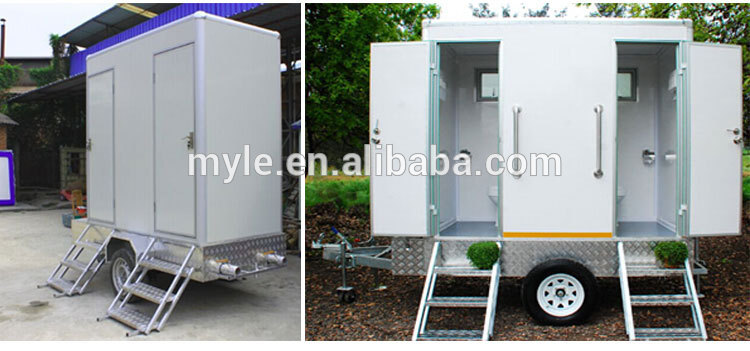 Portable toilet with trailer, Portable Toilet, Movable trailer Toilet rental