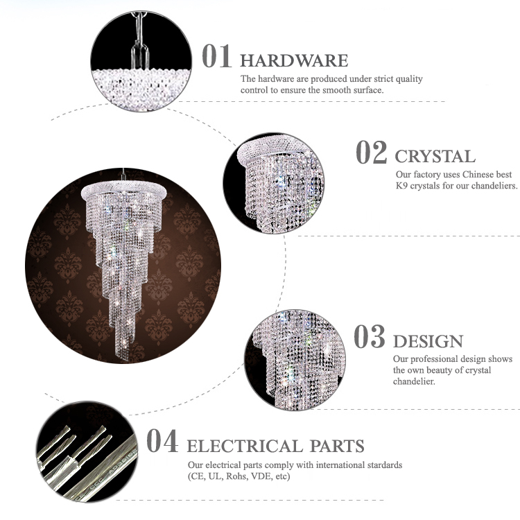 Traditional decoration rotary crystal chandeliers