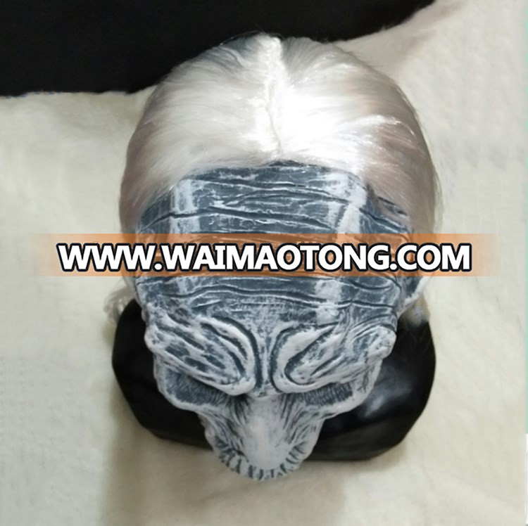 2017 Newest Design Hot Sale Night's King Rubber Mask Game of Thrones White Walker Cosplay High Quality Latex Handmade Mask