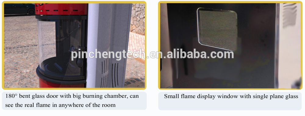 Round bent glass pellet stove control board with automatic ash clean color touch screen