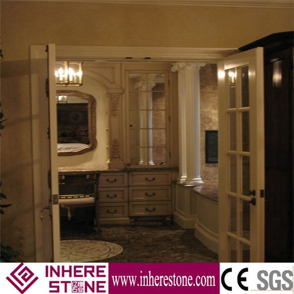 Brown Marble Dark Emperador Design in Bathroom