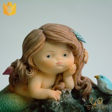 Original Design Outdoor Statue/Miniature Garden Ornament Mermaid Baby Figurine Decoration For Home