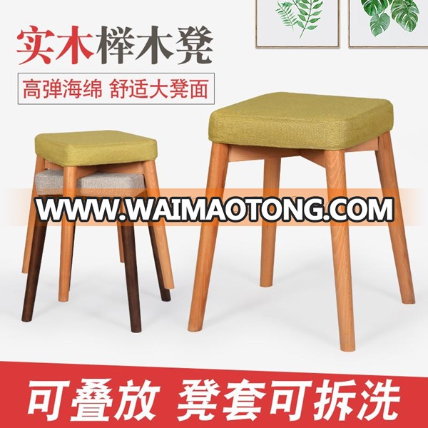 Modern Beech Wood Restaurant Dining Chair with Cushion , Ready to Ship