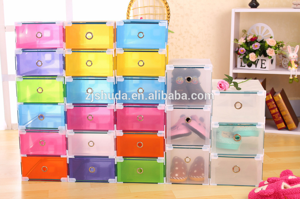 Plastic shoe box/transparent shoe box/clear drawer shoe box for short boot