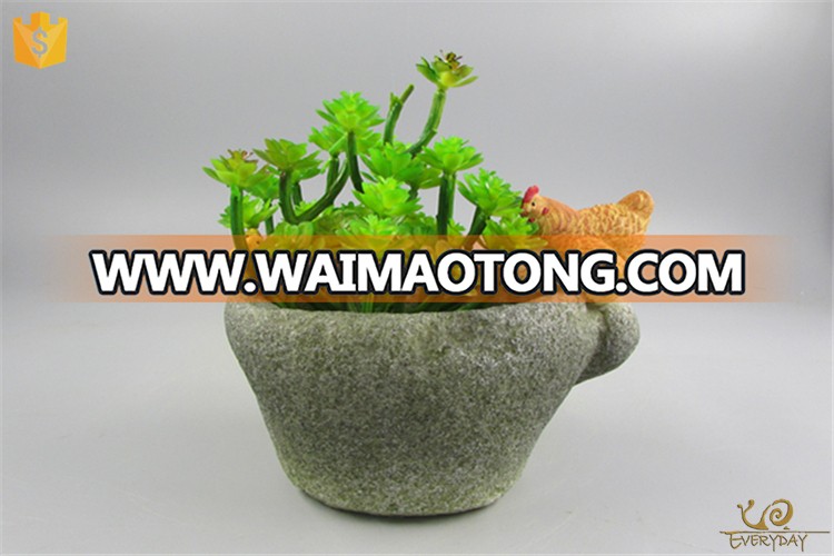 Novelty Decorative Plant Indoor Chicken Flower Pot Flat Flower Pot for Livingroom