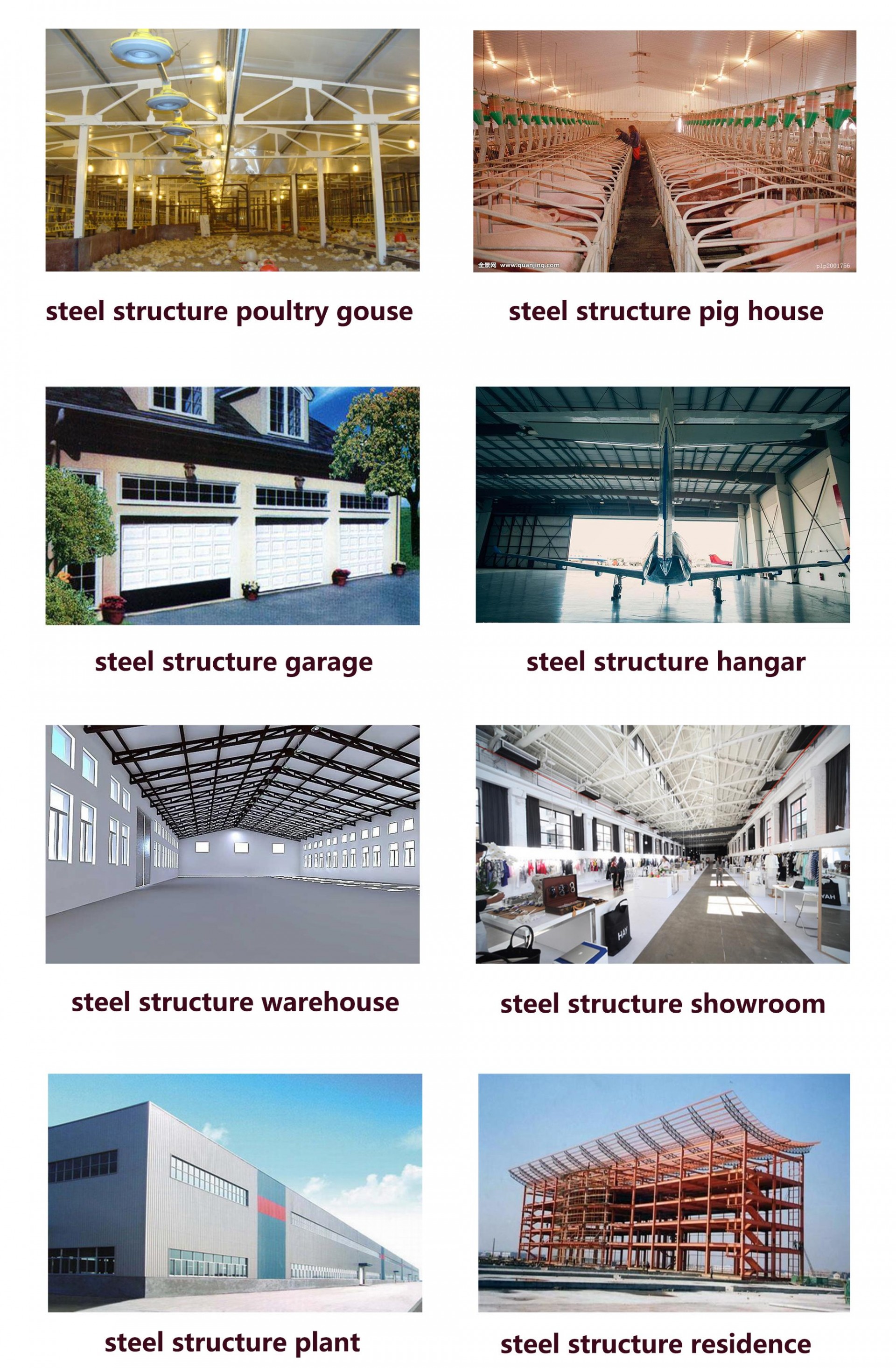 Steel car garage for cold storage structure