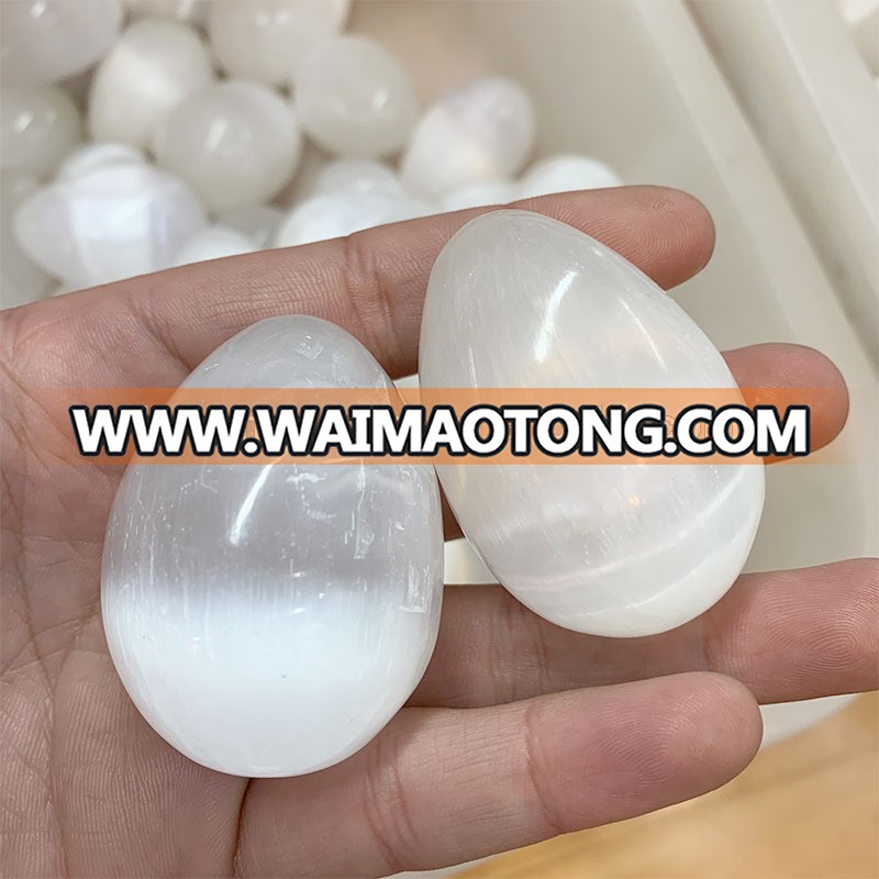 Natural White Selenite egg Crystal Clear Gypsum egg for sale