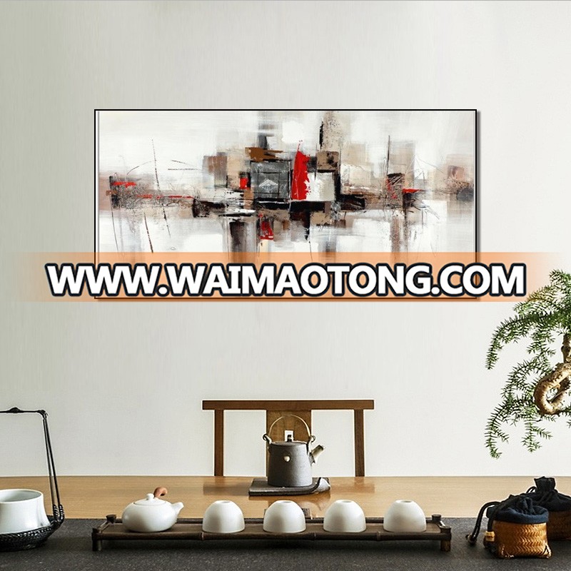 Hand-Painted Abstract Tone Oil Painting on Canvas Gallery-Wrapped Wall Art Decor Home Decoration 1-Piece 40*100cm