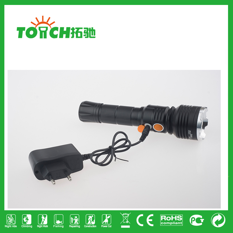 Waterproof rechargeable Alloy Zoom battery tactical Aluminum COB zaklamp Adjustable bright focus flashlight Torch