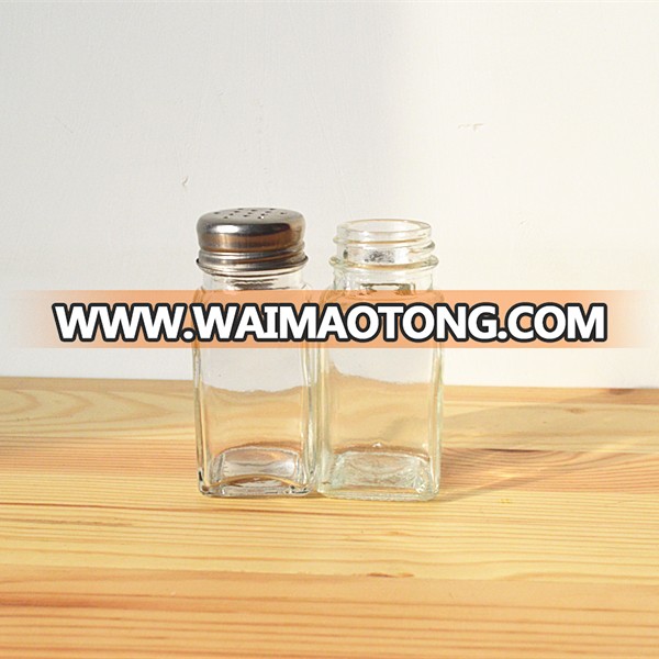 Glass Seasoning bottles spice glass bottle with metal screw caps