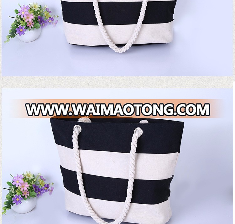 2016 new design canvas beach bag for women