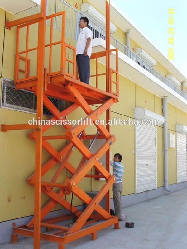 Hydraulic man lift Stationary cargo scissor elevator