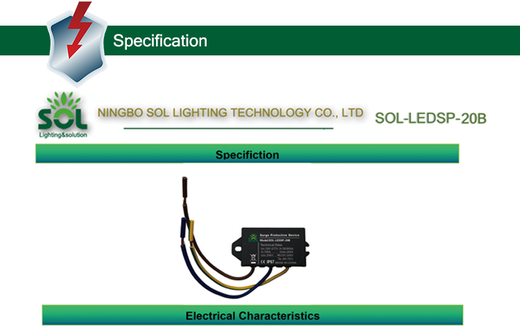 10KA/20KV SPD LED Surge Protection Device in LED Lamp or Lamp Post