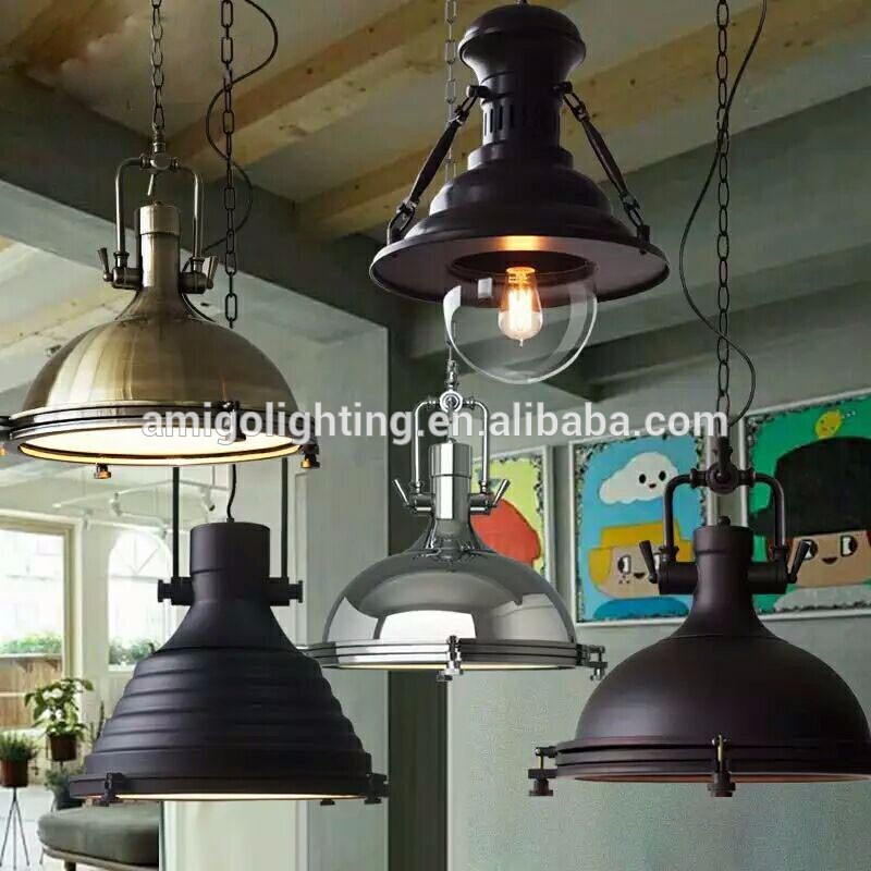 loft vintage Industrial hanging pendant light YP815 YP817 YP818 in chrome