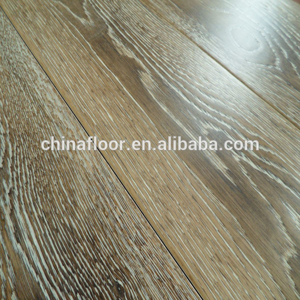 Deep White brushed finished Smoked Oak engineered wood flooring