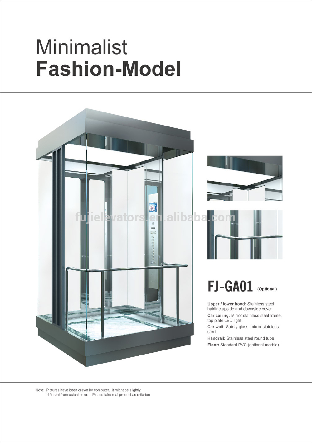 FUJI Panoramic elevator (All glass square type)