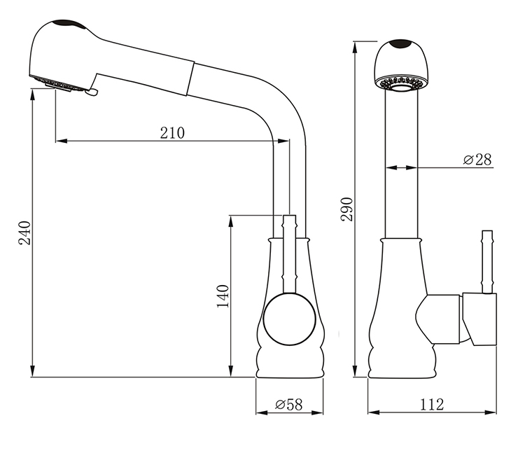 WaterMark patented design chrome plating pull down kitchen sink faucet for sale