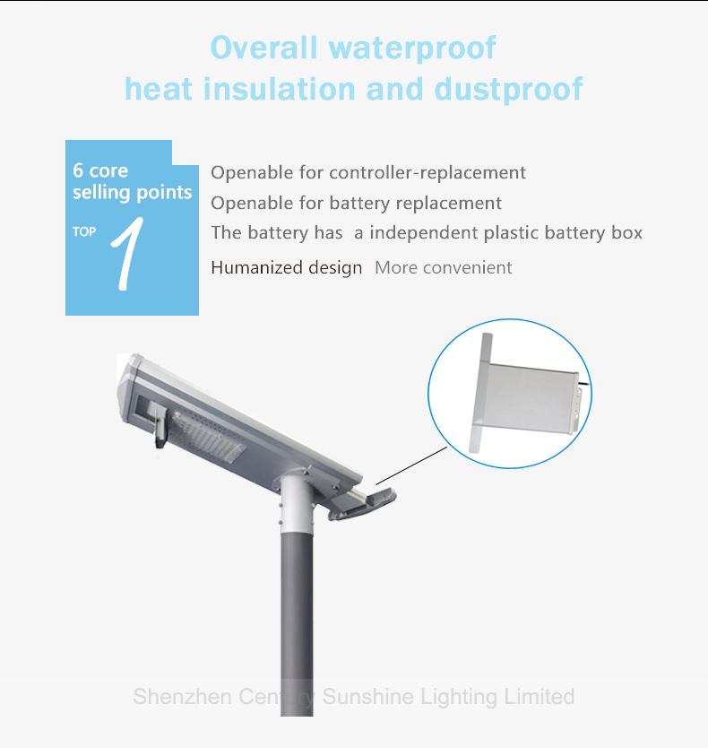 30w all in one solar led street light with remote control