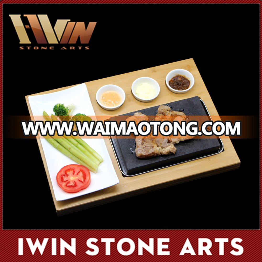 The Handy House Lava Rock Grill steak Stone Set, Black rock grill lava stone