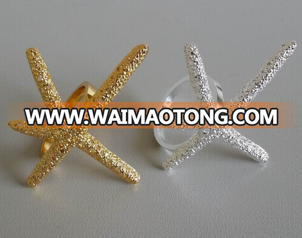 cheap gold plated seastar napkin ring