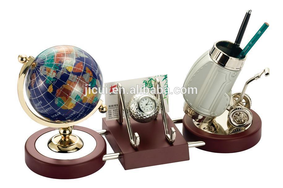 exquisite crystal globe and pen holder office desk decoration gift