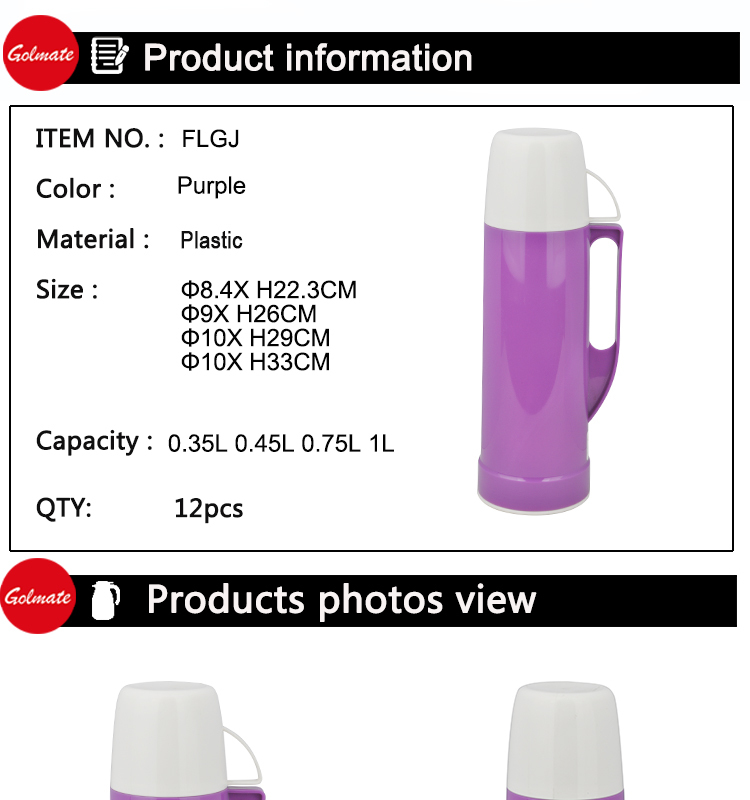 PP material Glass liner Insulated Coffee Thermos Flask