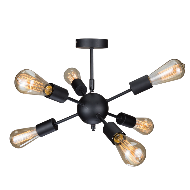 3-Light Chandelier Matt Black Modern Ceiling Light Industrial Pendant Lighting NS-125437