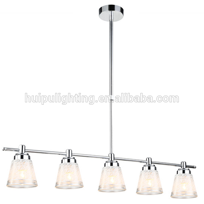 Modern glass 3 lights pendant light ceiling light with brushed white painting for home bedroom living room and hotel