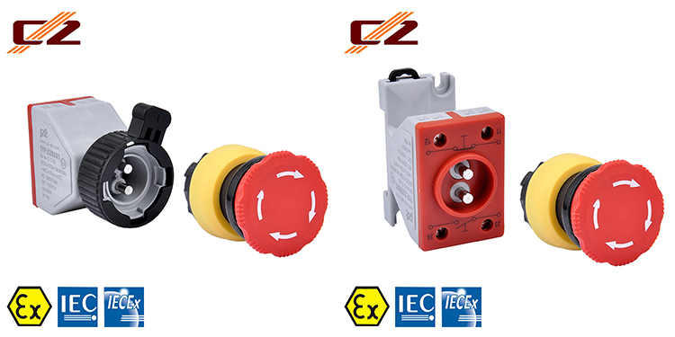 IECEx and ATEX IP66 Certified Plastic Explosion-proof Pushbutton Switch, P6 Twisted Pushbutton Switch