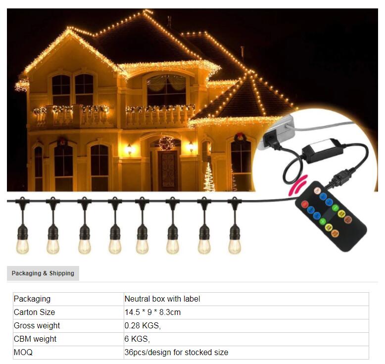 240W 120V ETL certified wireless remote control Dimmer with extension cord for all kinds of outdoor patio string light