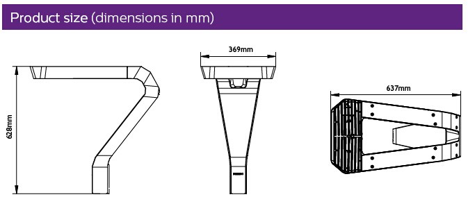 Philips Flow Post-top BDS760 16LED-HP Original Led street lighting