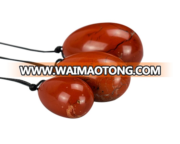 wholesale (3 pieces/set) drilled Red Jasper yoni eggs sex toy, crystal stone yoni eggs for women vaginal exercise set toy