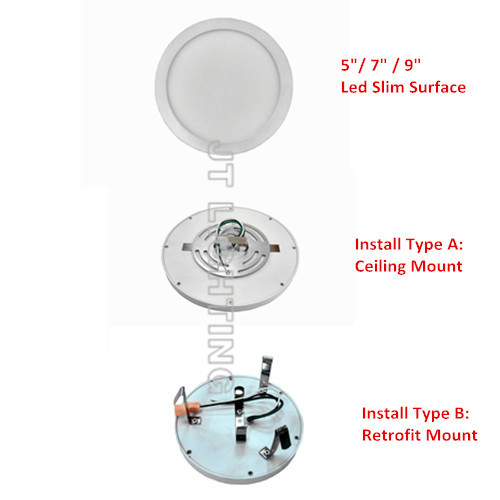 9 inch super thin led slim round surface mount.