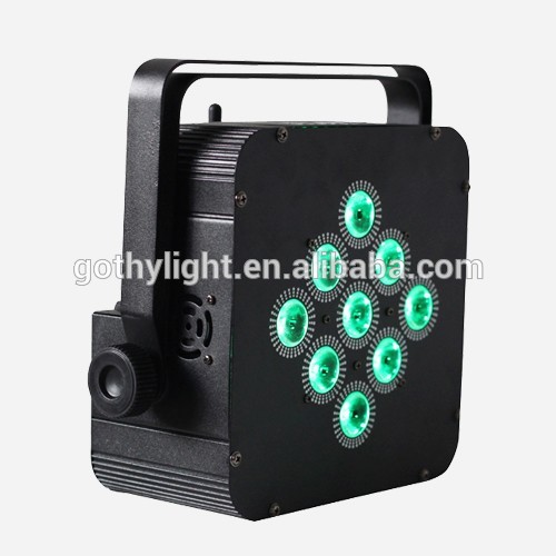 6pcs a lot wireless battery par led light 9pcs 10w 4in1 Infrared Remote Control Battery Powered led Slim Par Light