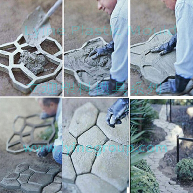 Hot Garden tools mold for concrete DIY Stone plastic mold pathways for garden paving mold