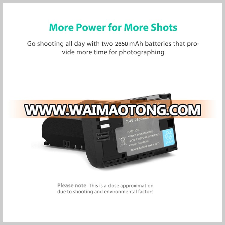 2650mAh Shenzhen Lithium camera Battery Kit  LP-E6 LPE6 LP E6 LP-E6N for Canon eos 5d mark iii IV II 6D 7D 60D 70D