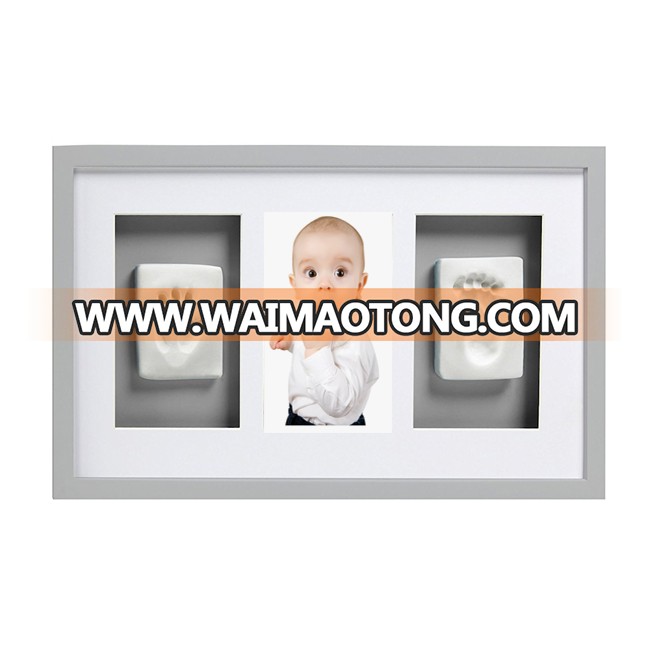 Baby Clay Hand & Footprint Keepsake Photo Wall Mount Frame/baby handprint and footprint frame