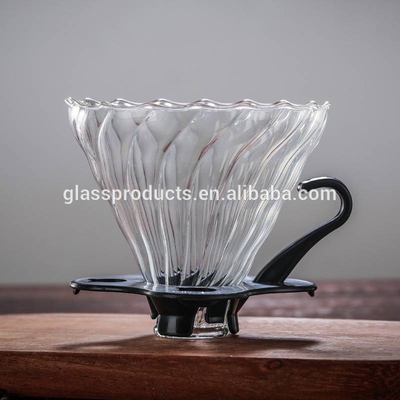 High Borosilicate Glass Coffee Dripper With Handle V60 Glass Dripper