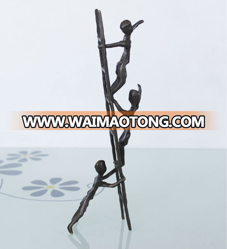 small bronze children playing sculptures for home decor